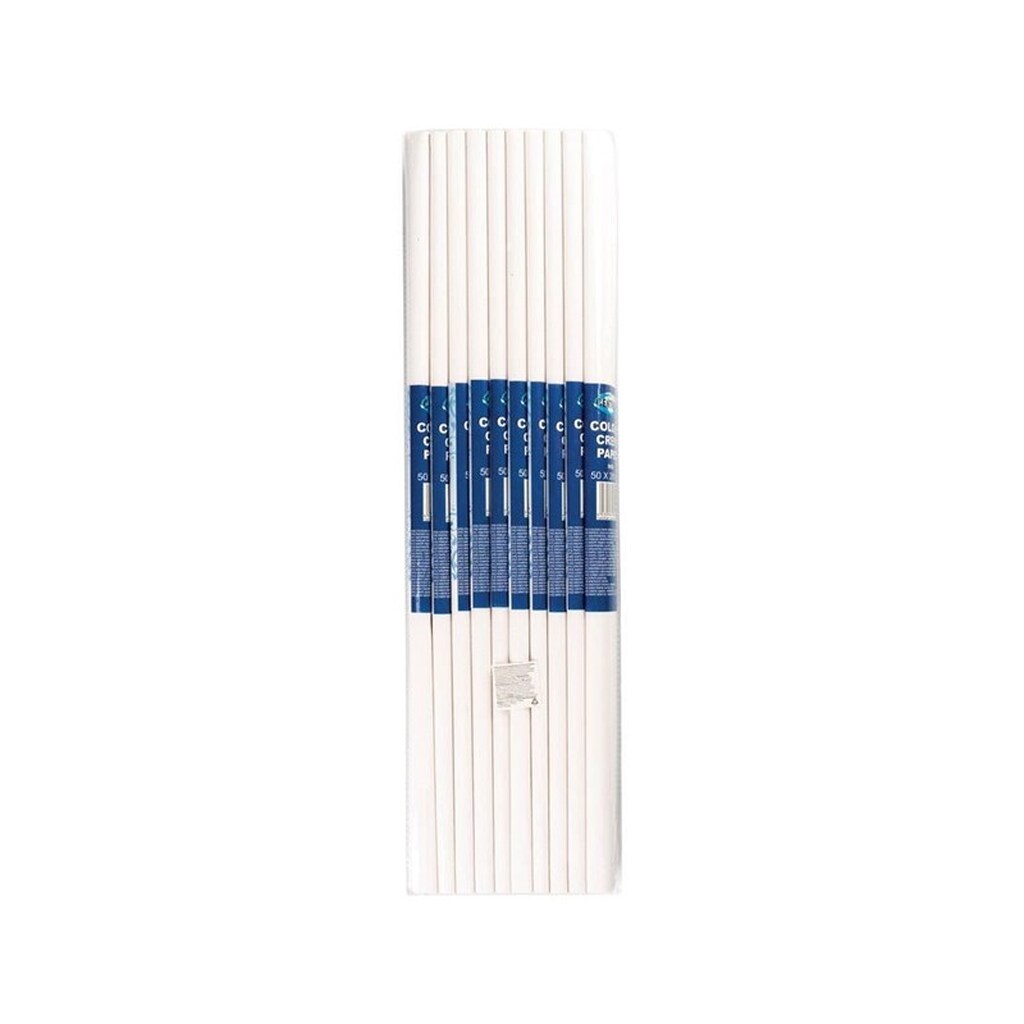 CENTRUM Crepe Papir 50cm*2m. HVID.10 rll.