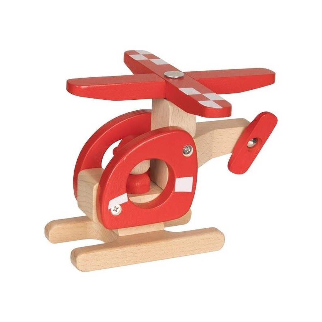 Goki Wooden Helicopter Red