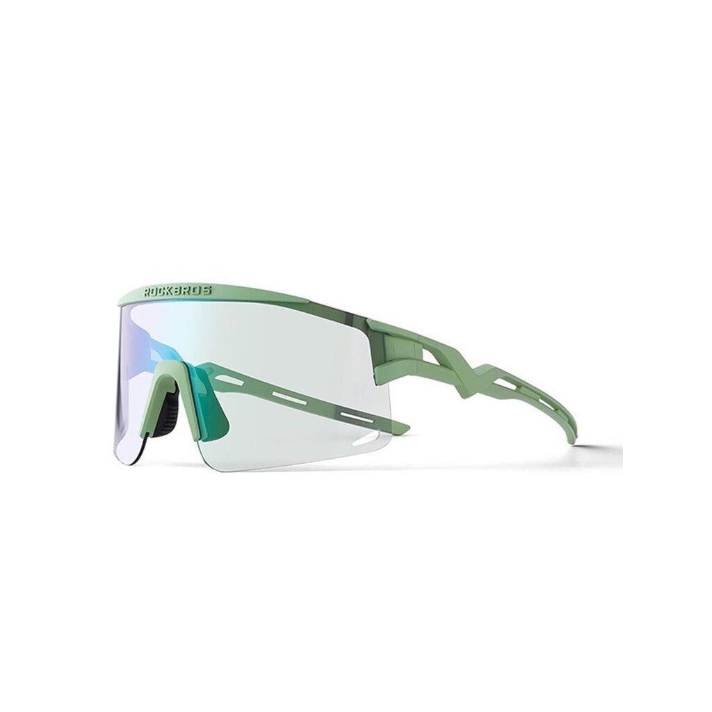 Rockbros Photochromic Cycling Glasses with UV Protection and Corrective Insert - Green