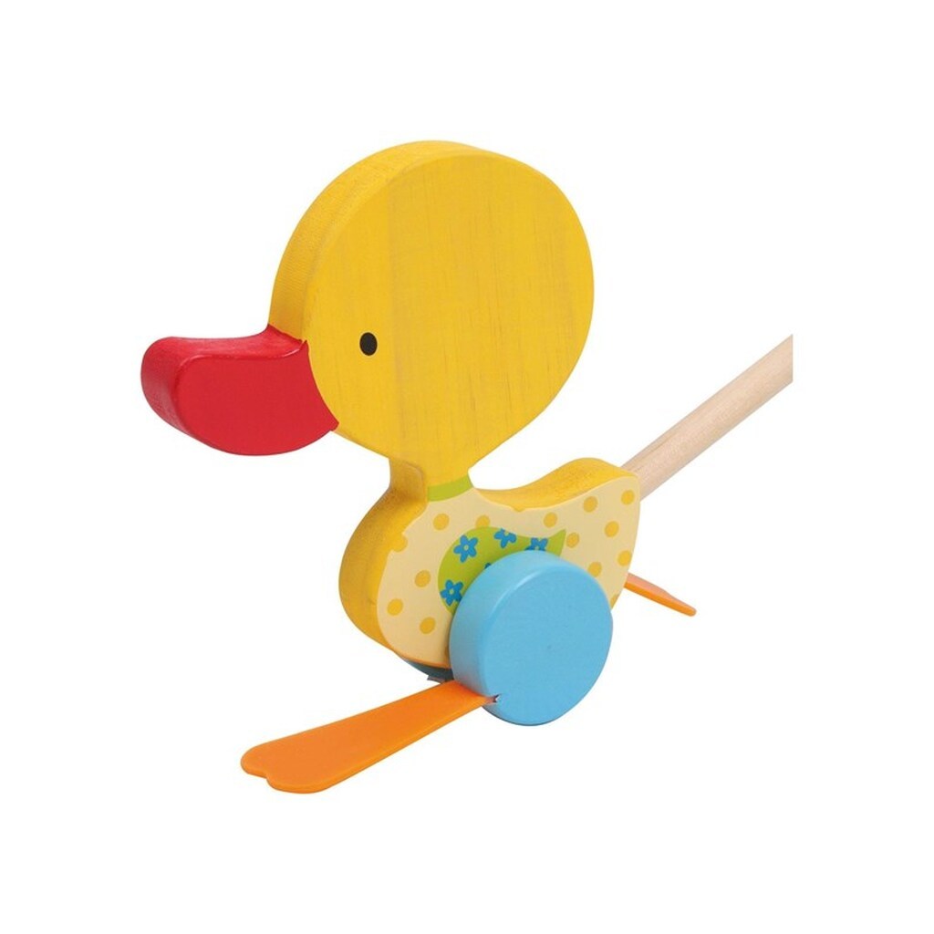 Small Foot - Wooden Push Figure Duck Tina with Stick