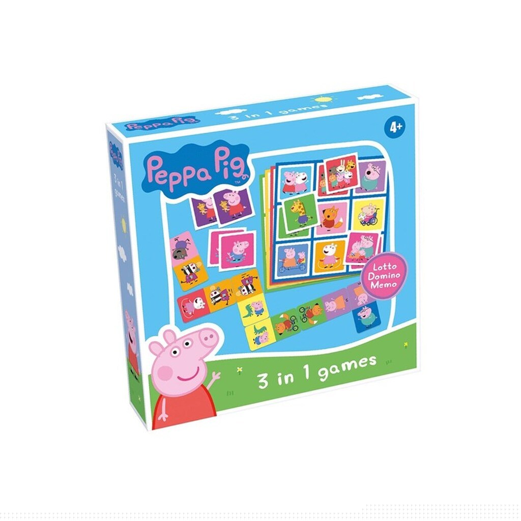 Tactic Peppa Pig 3 in 1 Lotto Domino Memo