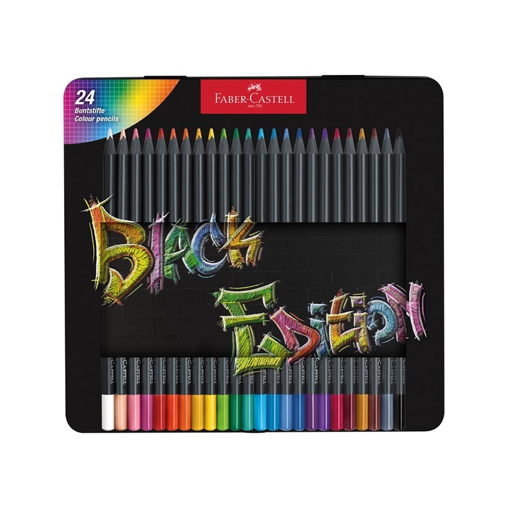 Faber-Castell Black Edition triangular farver tin 24 ass