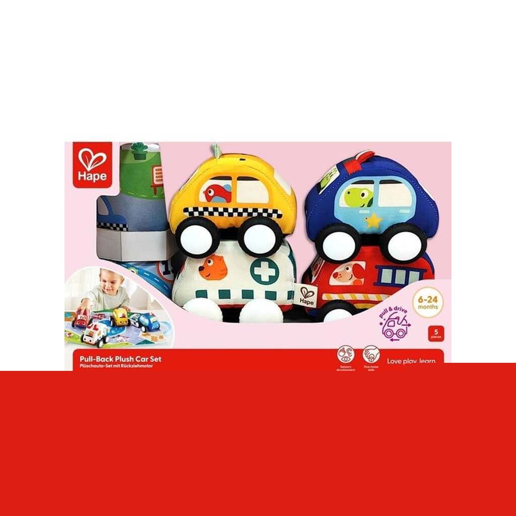 Hape Pull-Back Plush Car Set