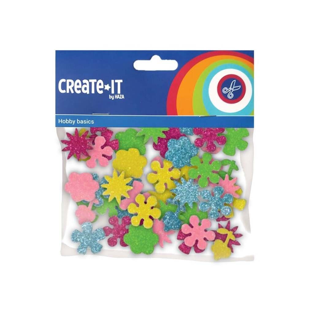 Haza Witbaard Foam stickers Flowers Glitter 25 pcs.