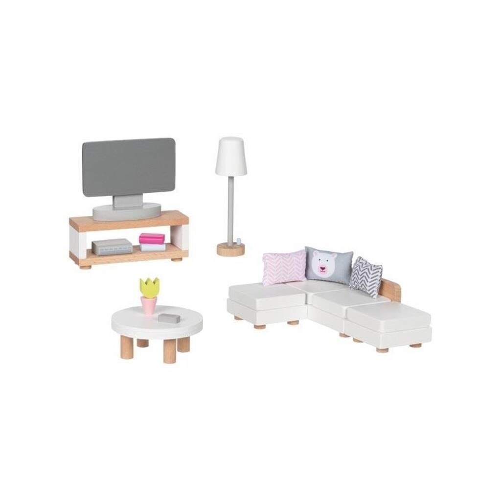 Goki Wooden Doll Furniture Living Room 15 pieces.