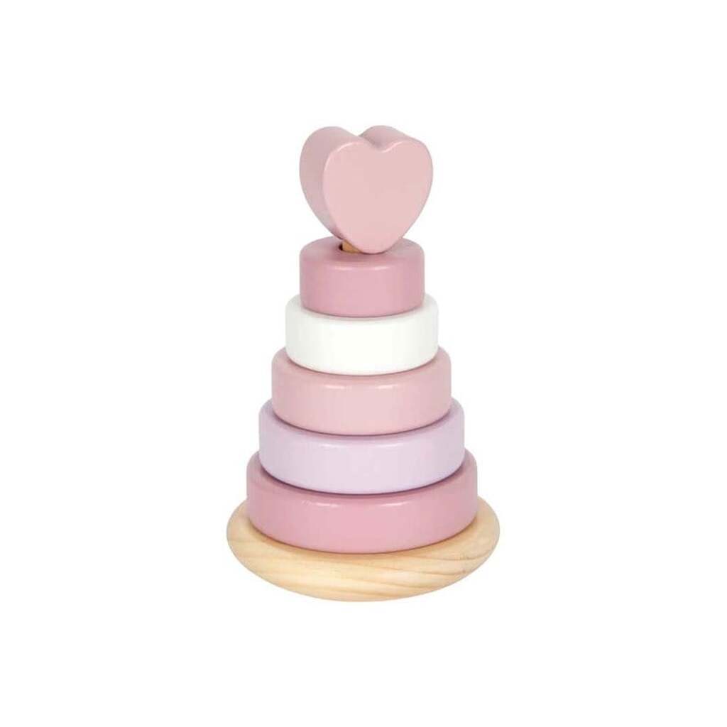 Small Foot - Wooden Stacking Tower Pink - 7 pcs.