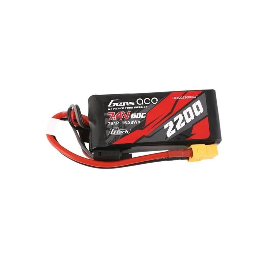 Gens ace &amp;Tattu G-Tech LiPo 2200mAh 7.4V 60C 2S1P XT60 Battery