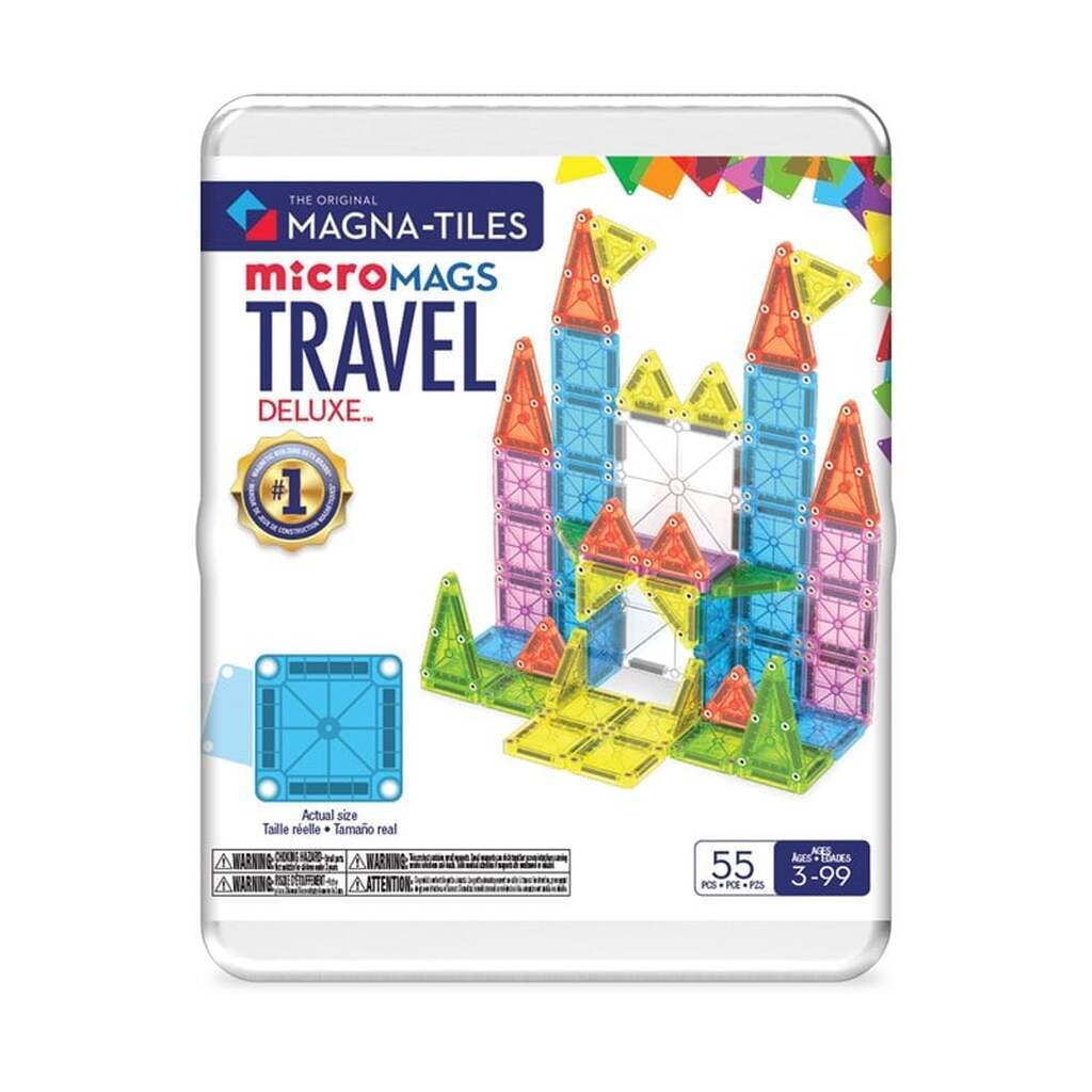 Magna-Tiles MAGNA-TILES® microMAGS Deluxe rejsesæt i æske, 55 dele