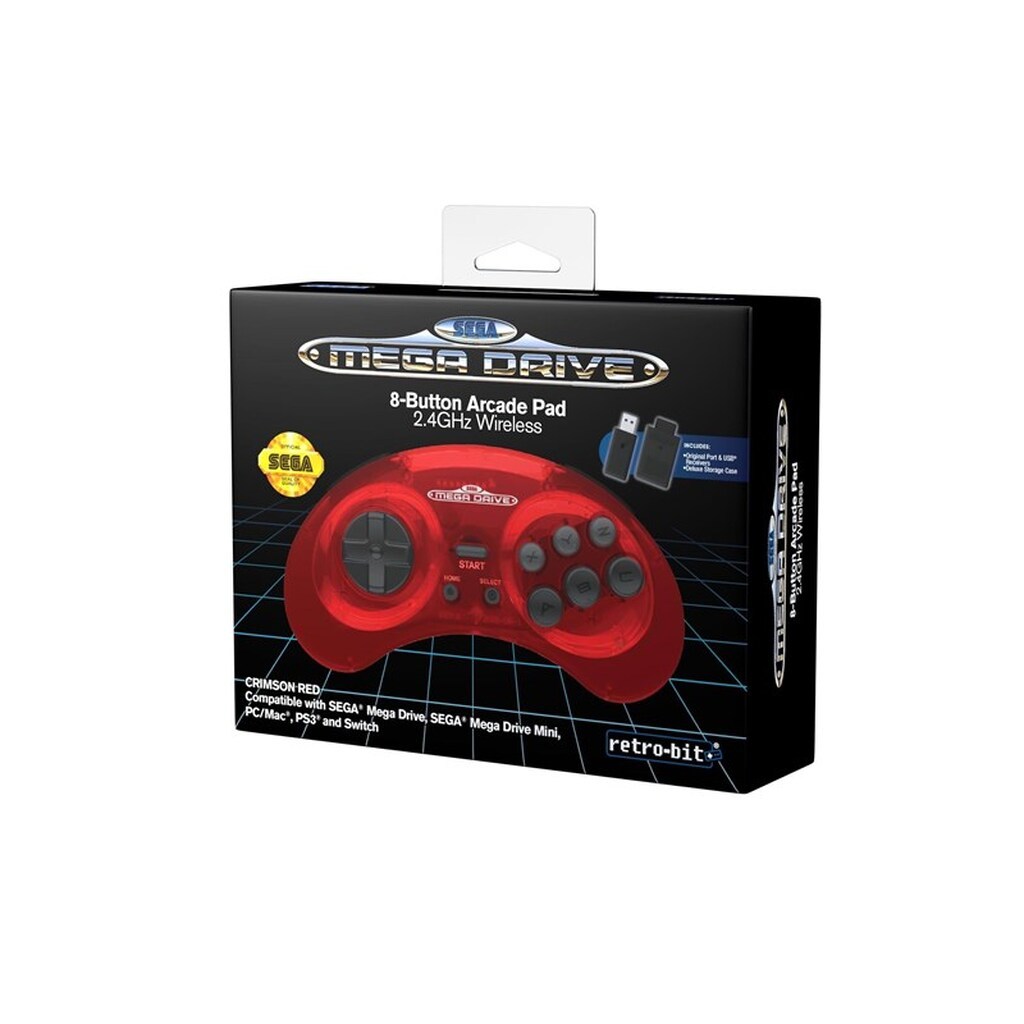 Retro-Bit SEGA Mega Drive 2.4G Wireless - Crimson Red - Wireless Controller - MAC