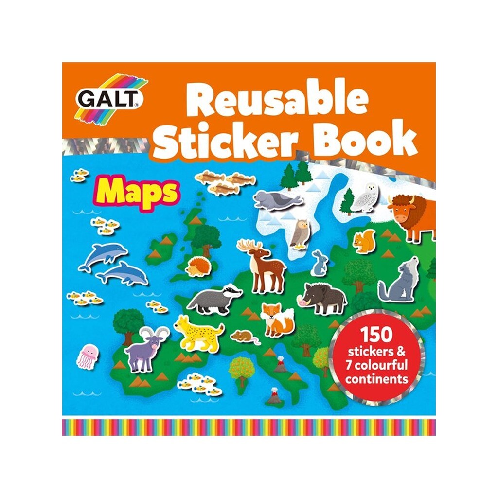Galt Reusable Sticker Book - Maps