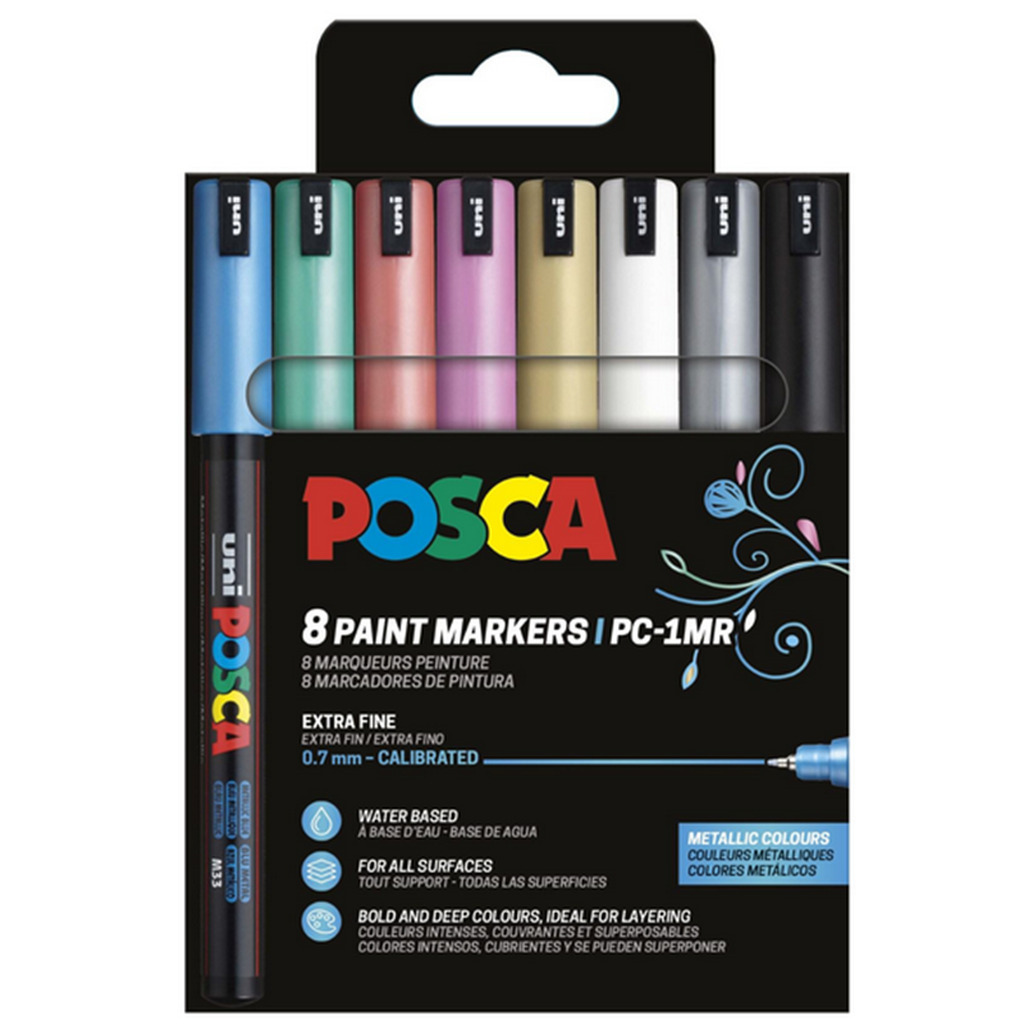 POSCA PC-1MR - 8 pcs - Water-based pigment - Metallic colors