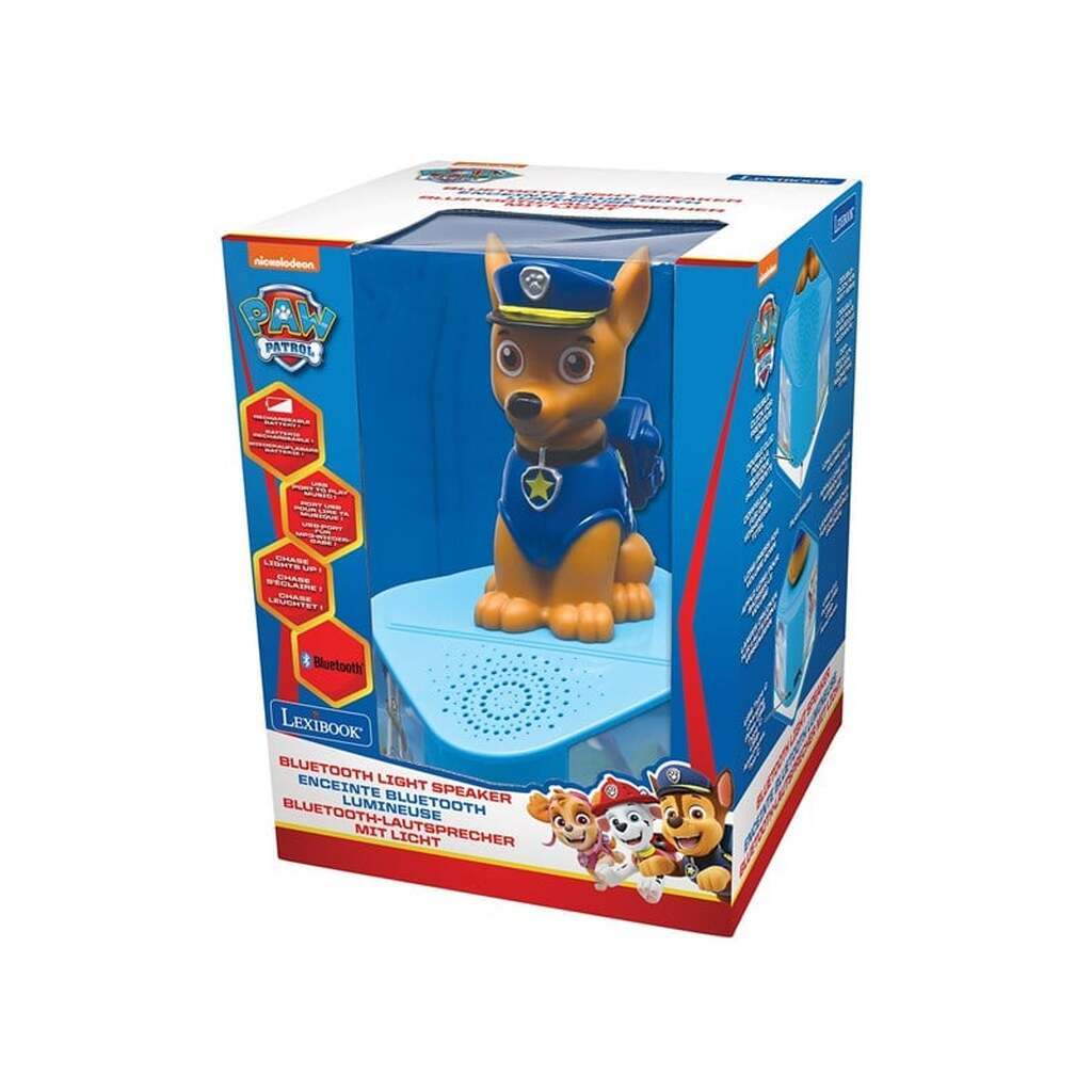 Lexibook Paw Patrol Bluetooth-højttaler med en lysende Chase figur