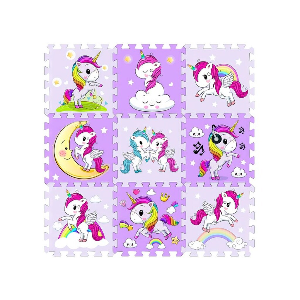 Magni Floor puzzle with unicorn - 9 foam tiles