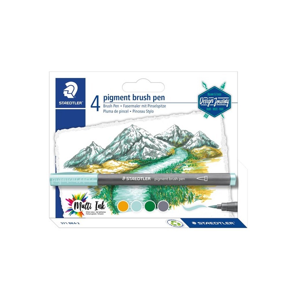 Staedtler Brush Pen DJ "Sø" 4 stk/ass Bk