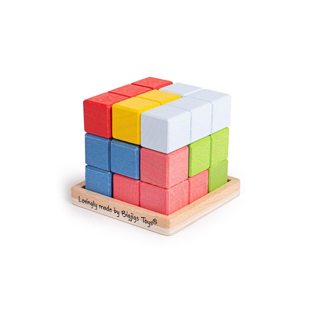 Bigjigs Wooden Lock-a-Cube Cube Puzzle