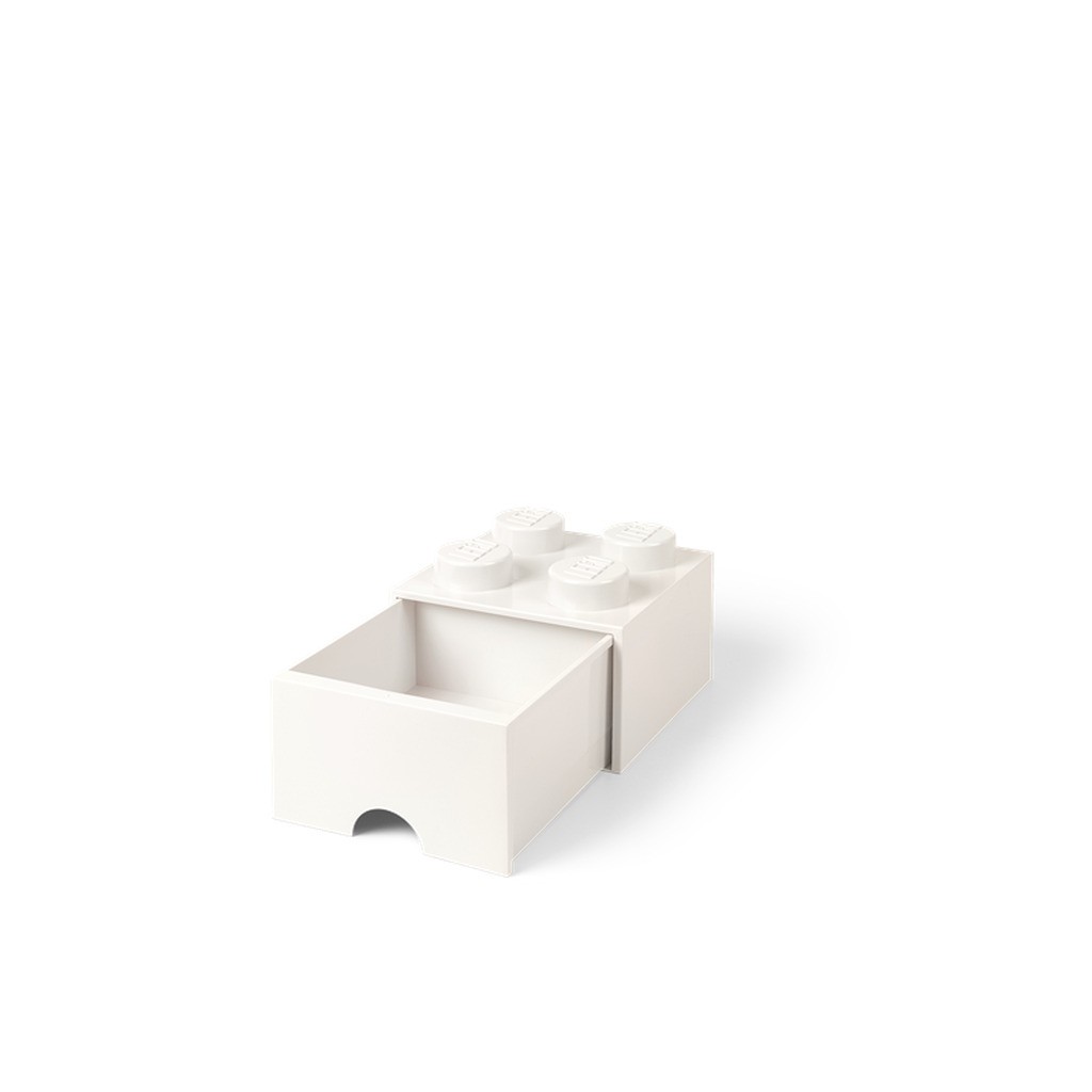 LEGO opbevaringskasse 4 med skuffe, hvid