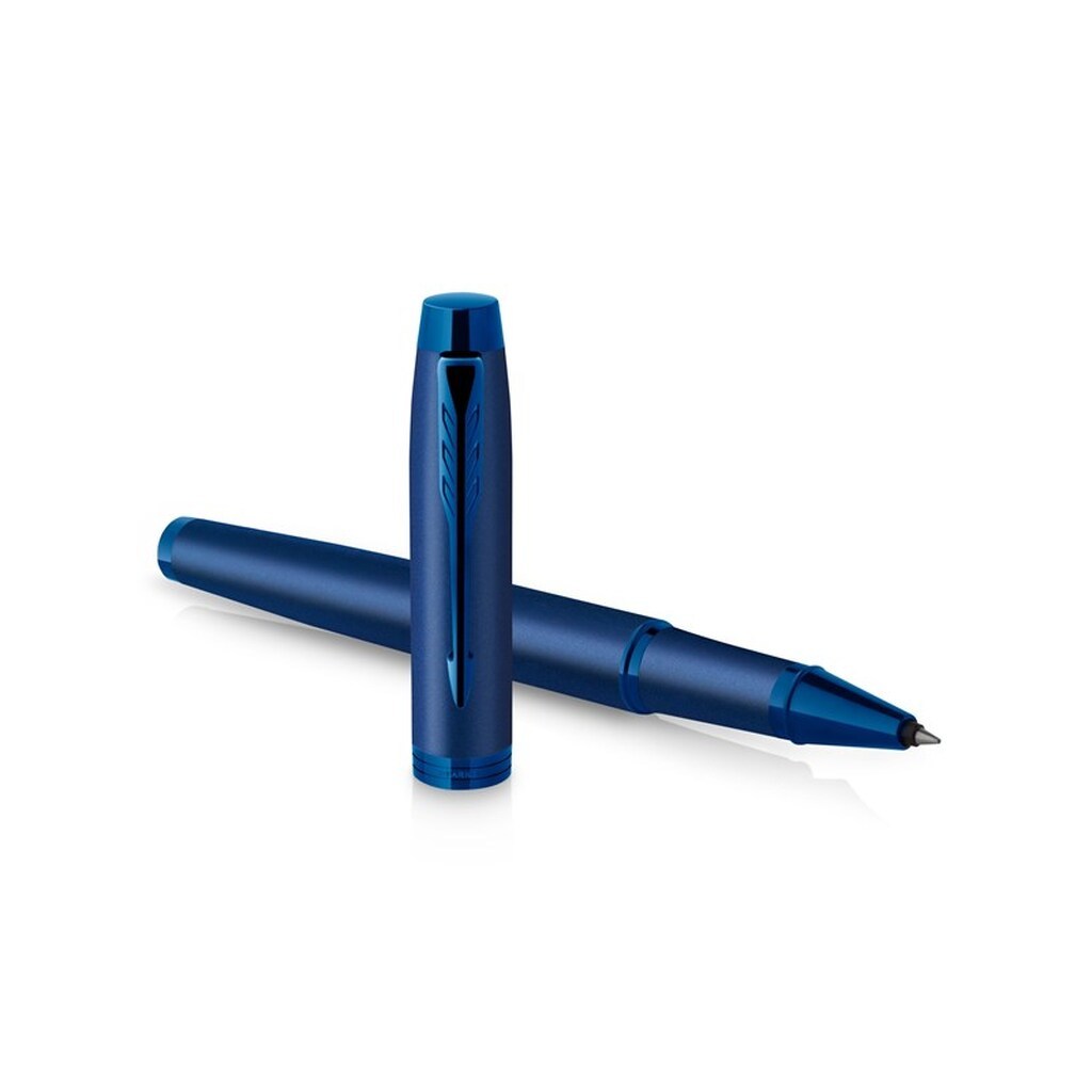 Parker IM monokrom rulleboldpen | Blå finish og trim | Fin spids med sort blæk | Gaveæske