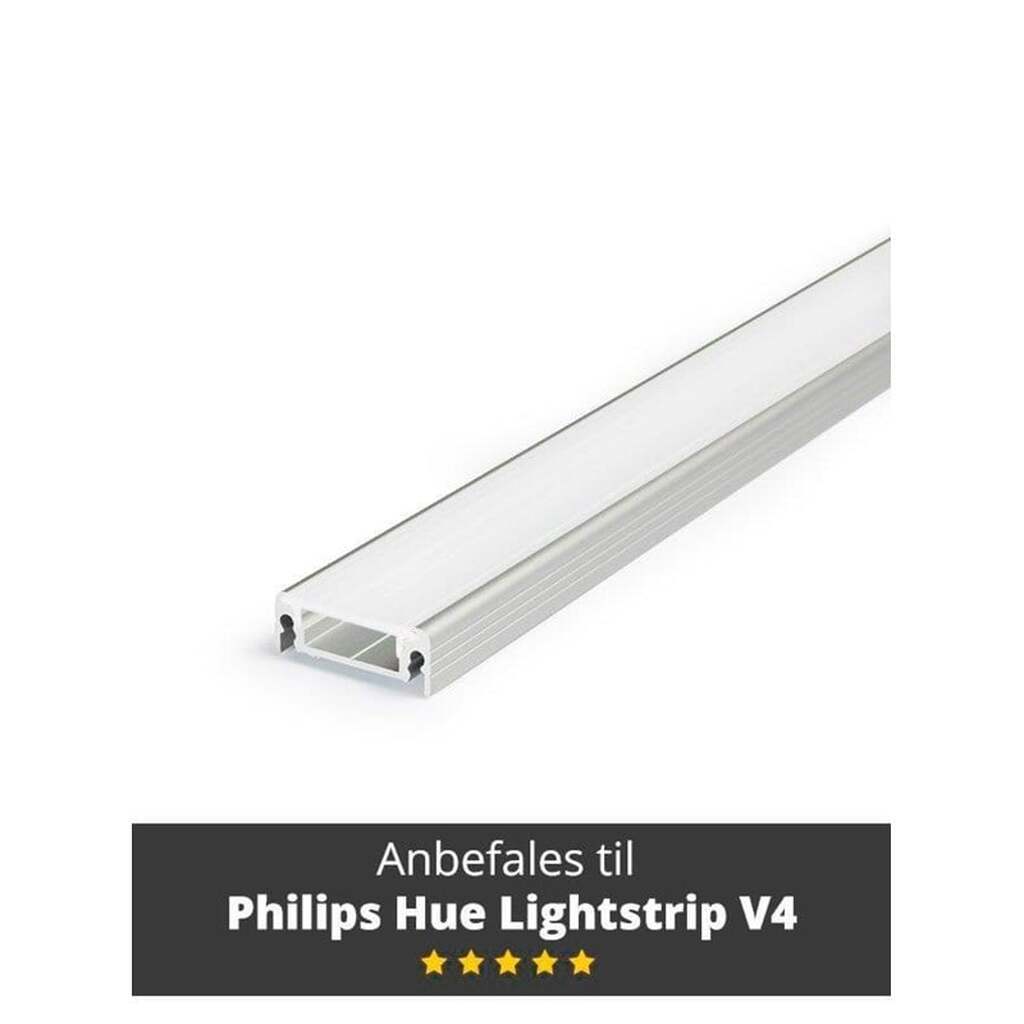 Light Solutions Aluminiumsprofil - Model S til Philips Hue og LIFX - Alu - 1 meter