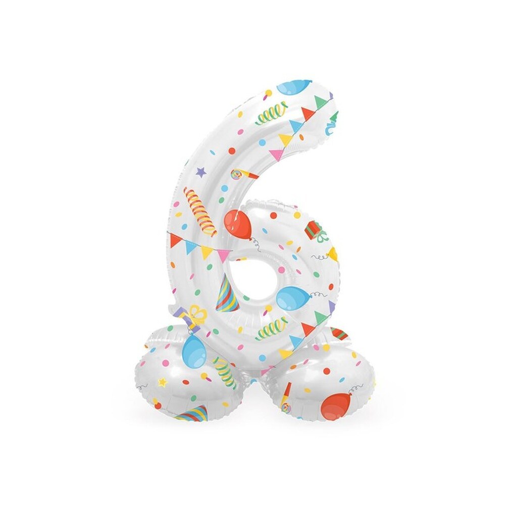 Folat BV - Standing Foil Balloon Joyful Party Number 6 -72cm