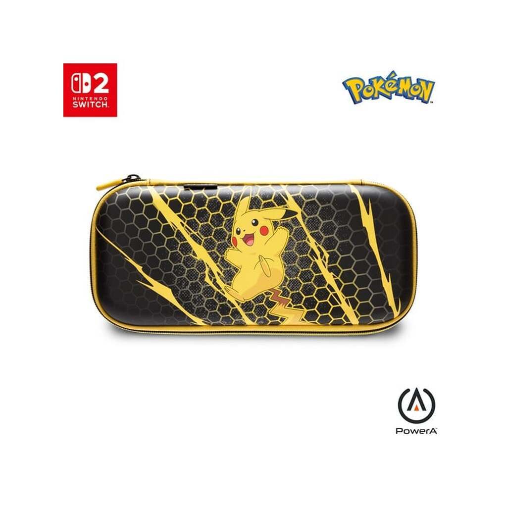 PowerA Slim Case til Nintendo Switch 2 - Pikachu Storm, Officielt licenseret, Protective Case, Holder 10 spil