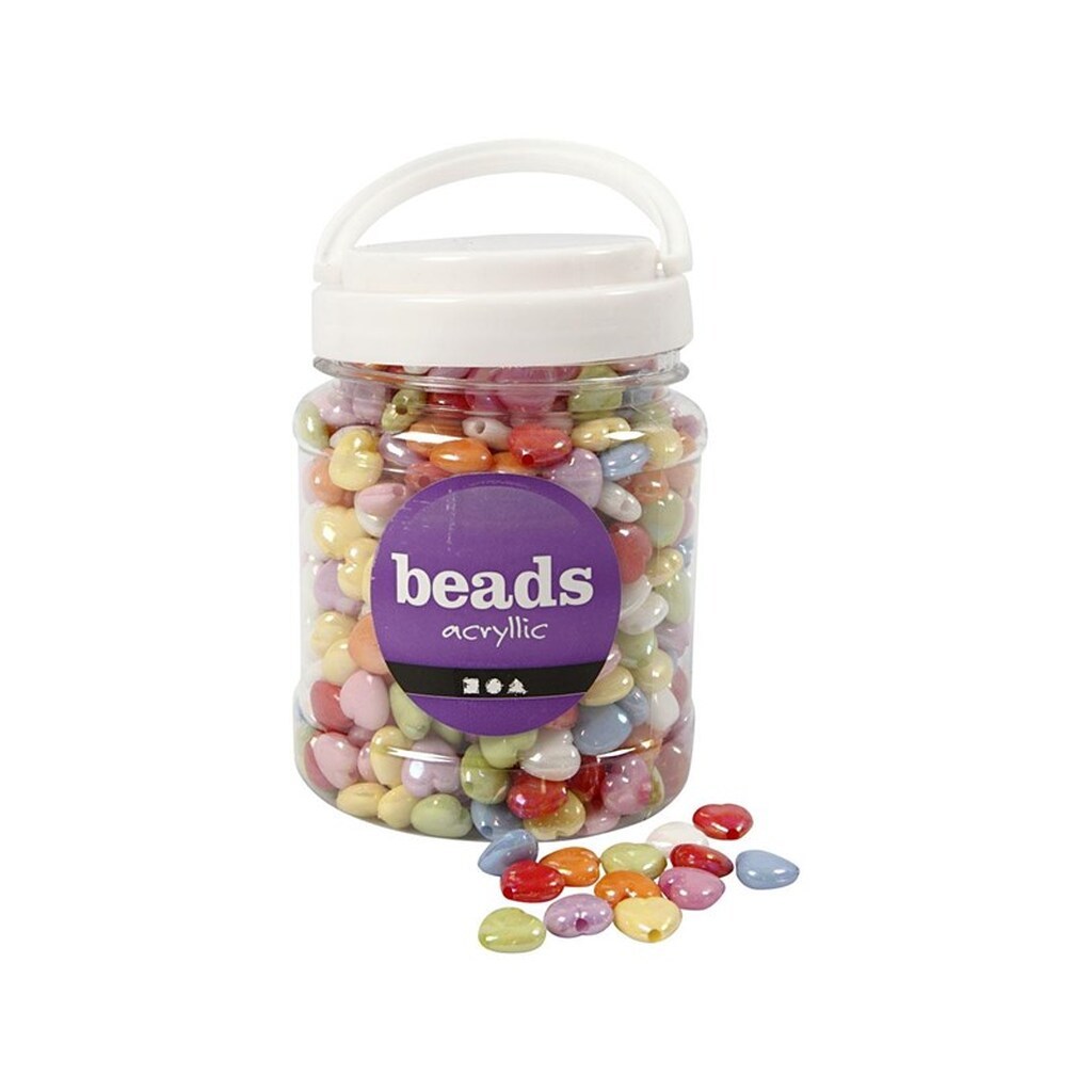 Creativ Company Heart Beads in Jar 700ml