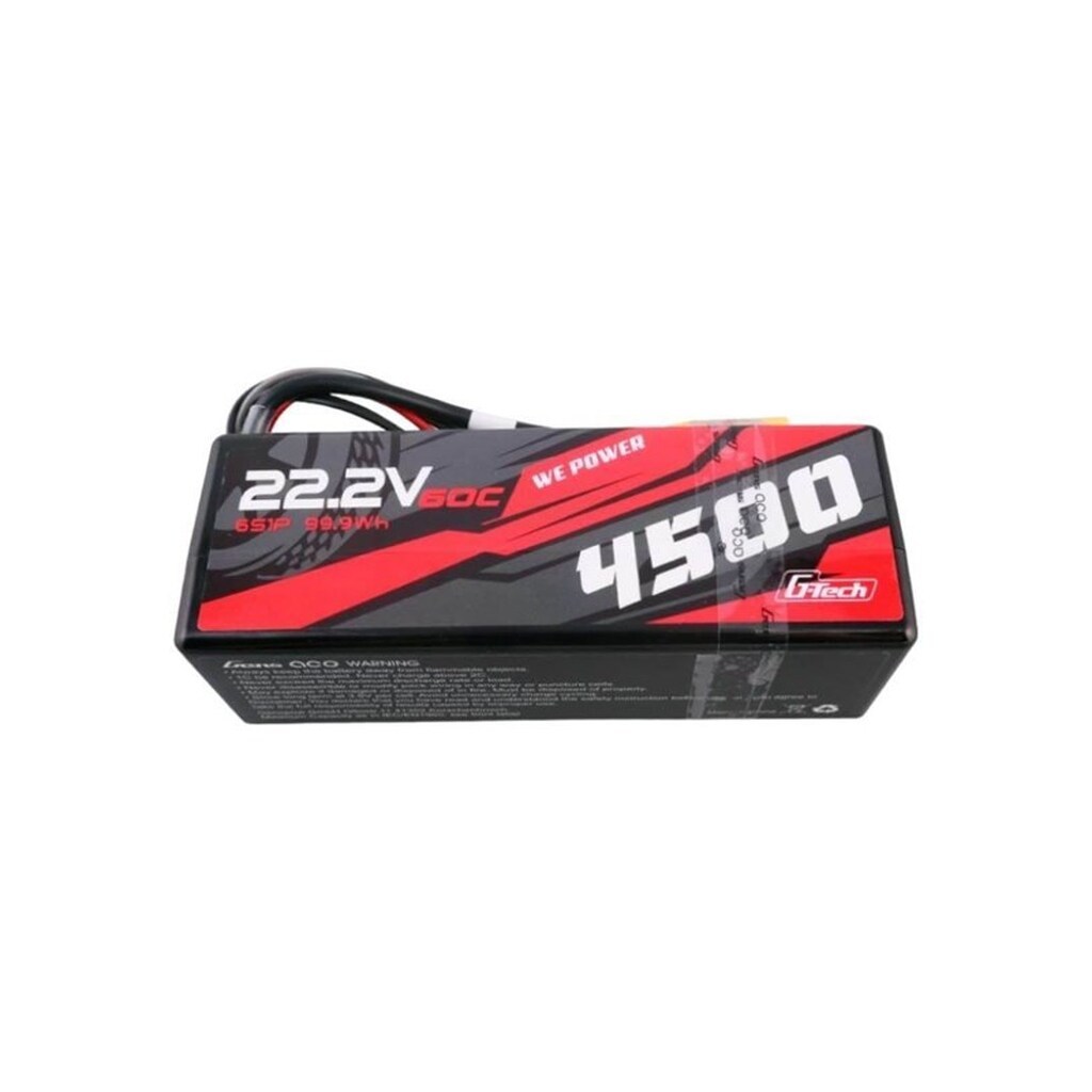 Gens ace &amp;Tattu G-Tech 4500mAh 6S1P 22.2V 60C HardCase RC car Lipo Battery 14#