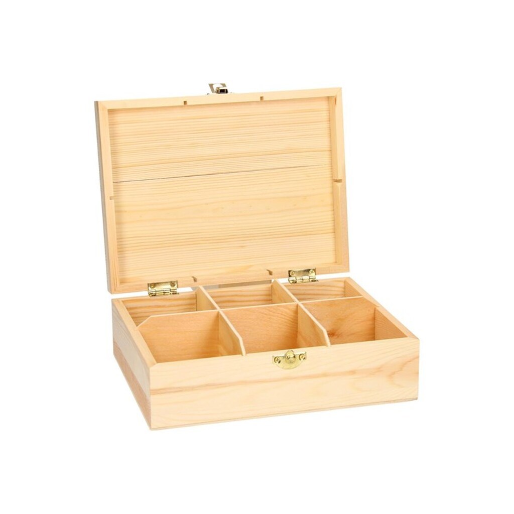 Playwood - Decorate your own Wooden Tea Chest 6 compartments