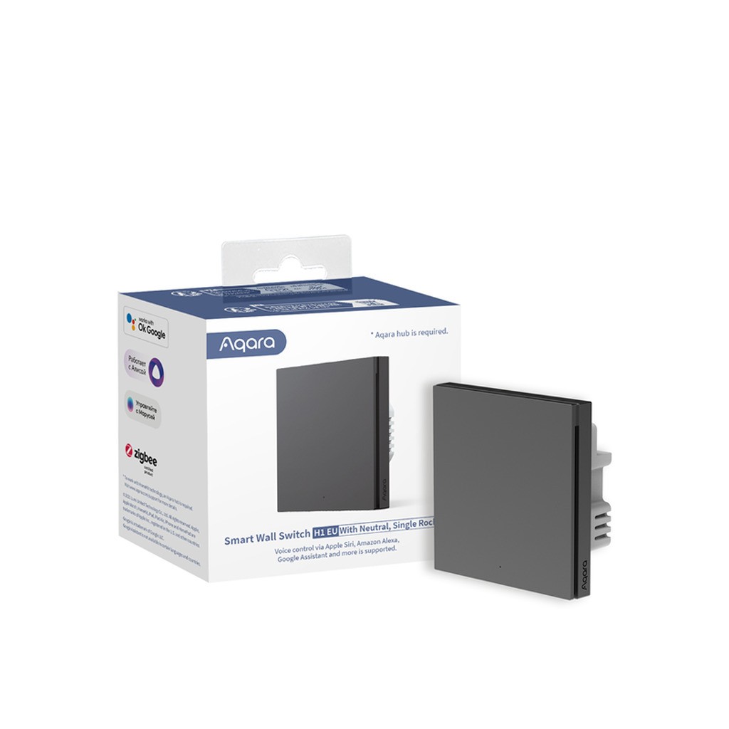 Aqara Smart Wall Switch H1 (with neutral) - Single Rocker Grey