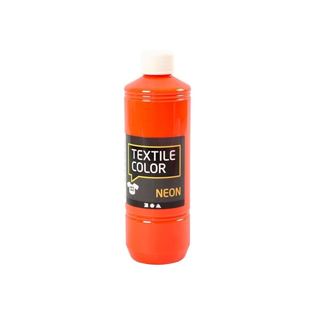 Creativ Company - Textile Color Semi-opaque Textile Paint - Neon Orange - 500 ml