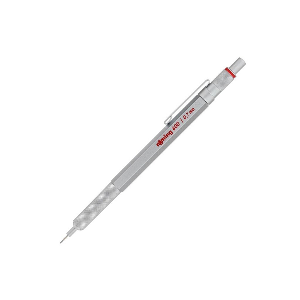 Rotring rOtring 600 mekanisk blyant | 0,7 mm | Sølv All-Metal Body Propelling Blyant | Skridsikkert knurled greb &amp; sekskantet tønde