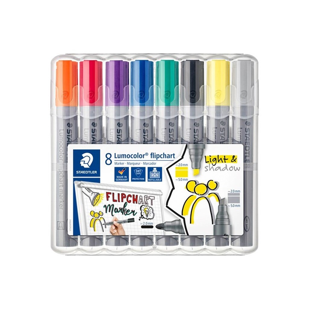 Staedtler Lumocolor Flip C-Marker 8/ass boks