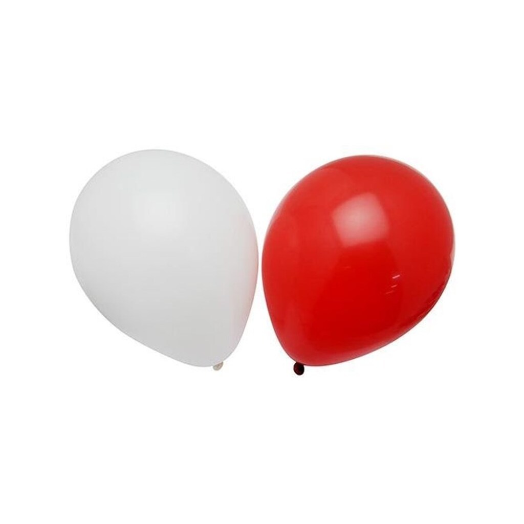 SCANSEASON Ballon, rød og hvid, 12 stk. 23cm.