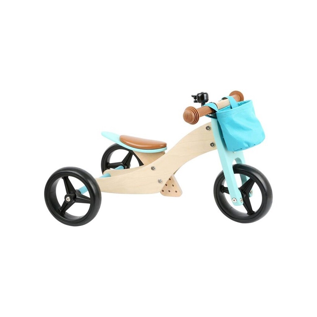 Small Foot - Wooden Tricycle and Balance Bike 2in1 Turquoise