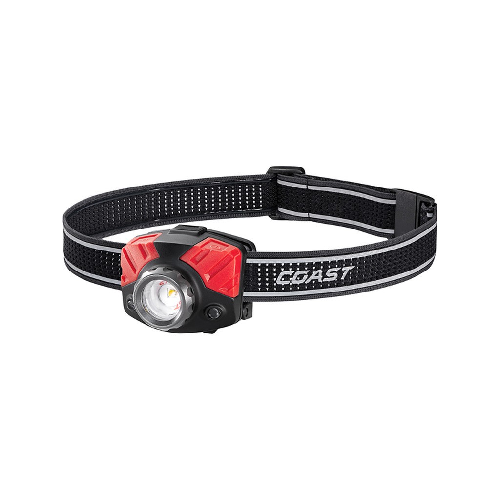 Coast Pandelampe FL75 700 lumen, Twist Focus-system, hvid/rød/grøn, inkl. 3 x AAA batterier
