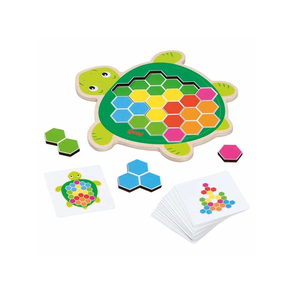Goki Wooden Turtle Puzzle Game Rosy 41st.
