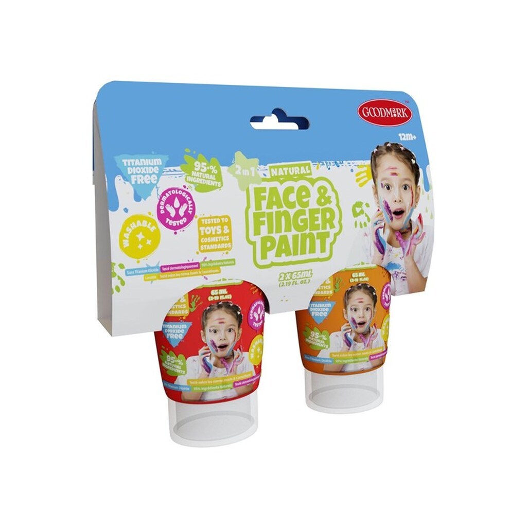 Boti Natural Face &amp; Fingerpaint Tube - Red and Orange 2x65ml