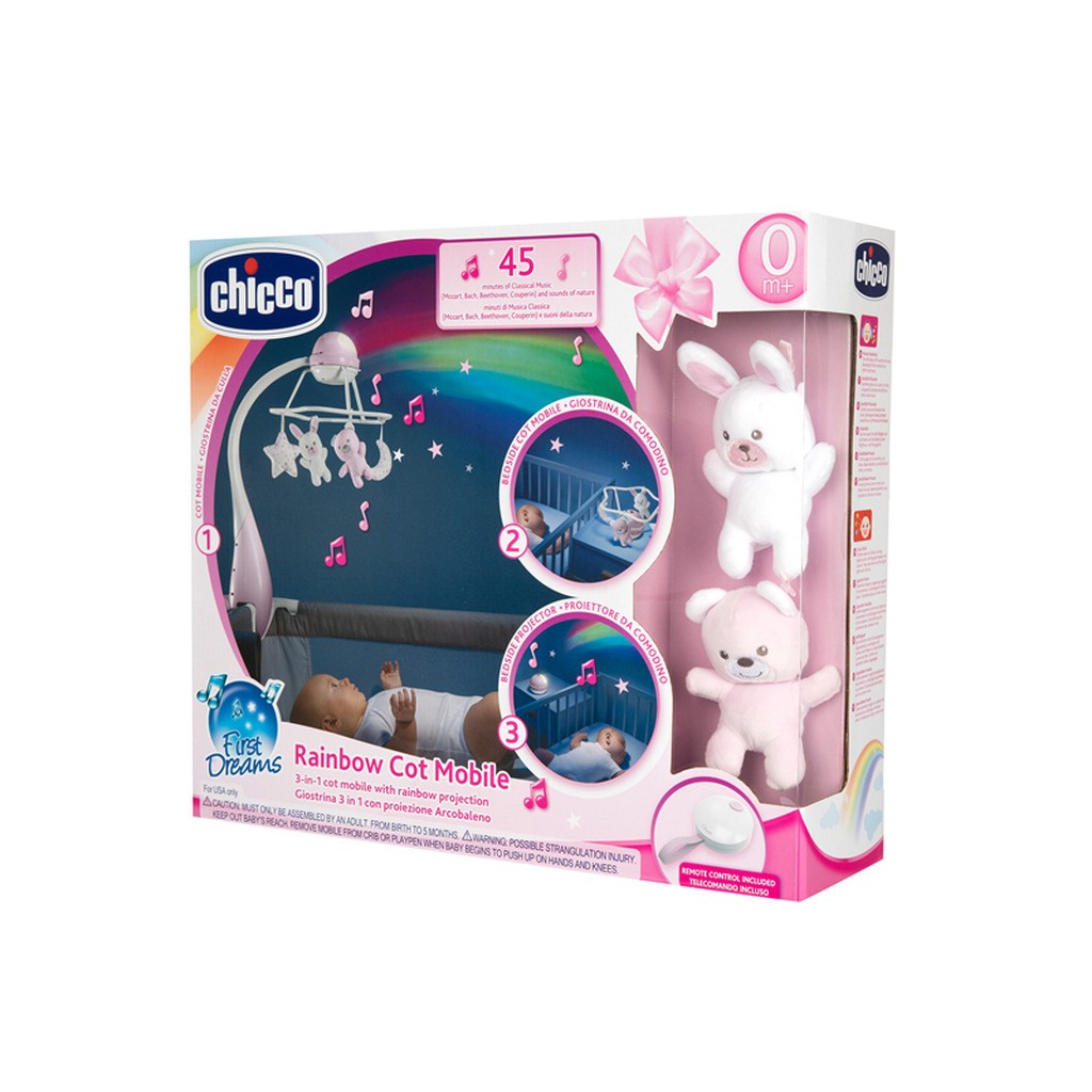 Chicco Rainbow cot mobile pink