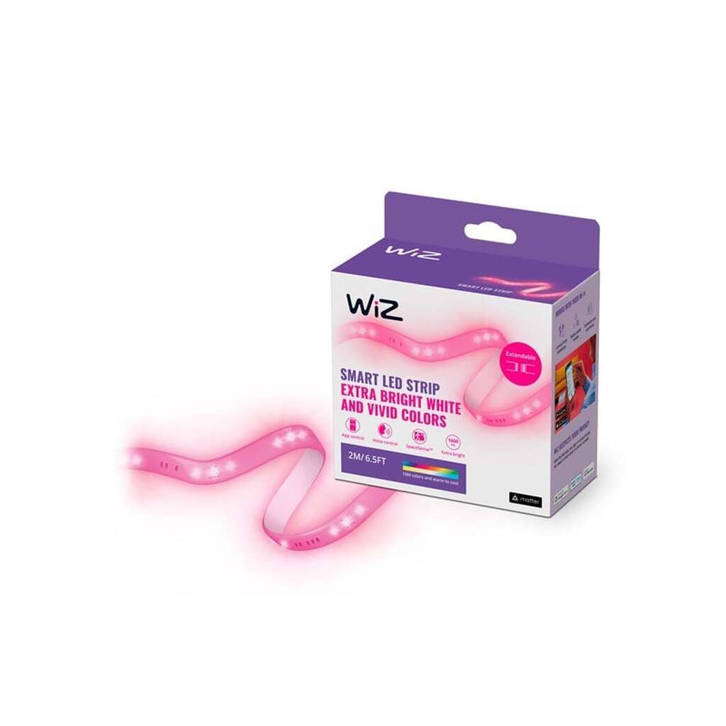 WiZ Smart LED strip startsæt, 2m, dæmpbar, RGB og Justerbart hvidt lys