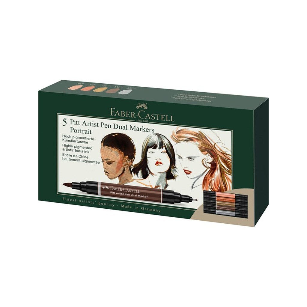 Faber-Castell Pitt Artist Dual marker Portrait box of 5