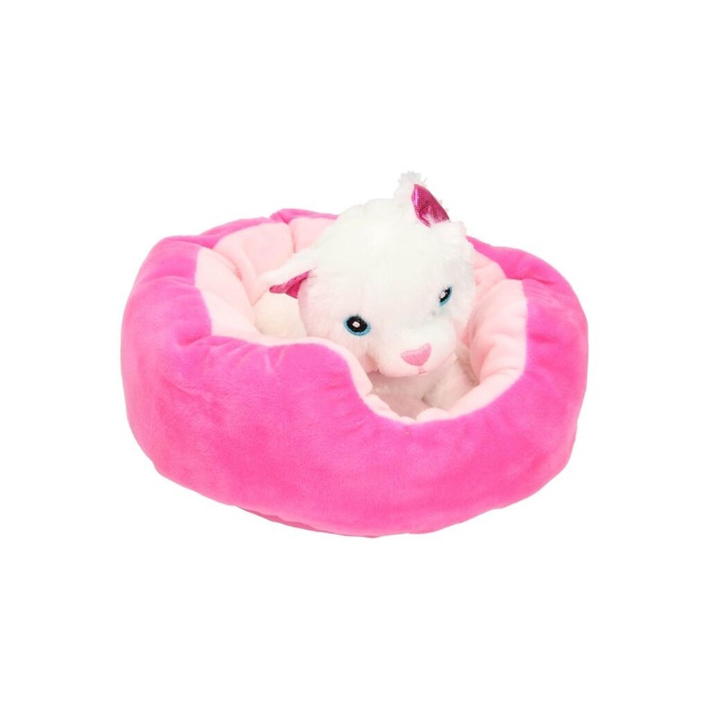 Toi-Toys Plush dog/cat in Basket - Assorted