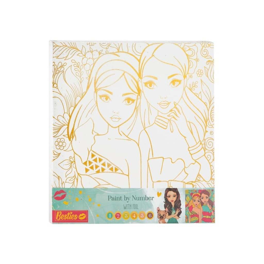 Besties Canvas Painting by Numbers 30x30cm (Assorted)
