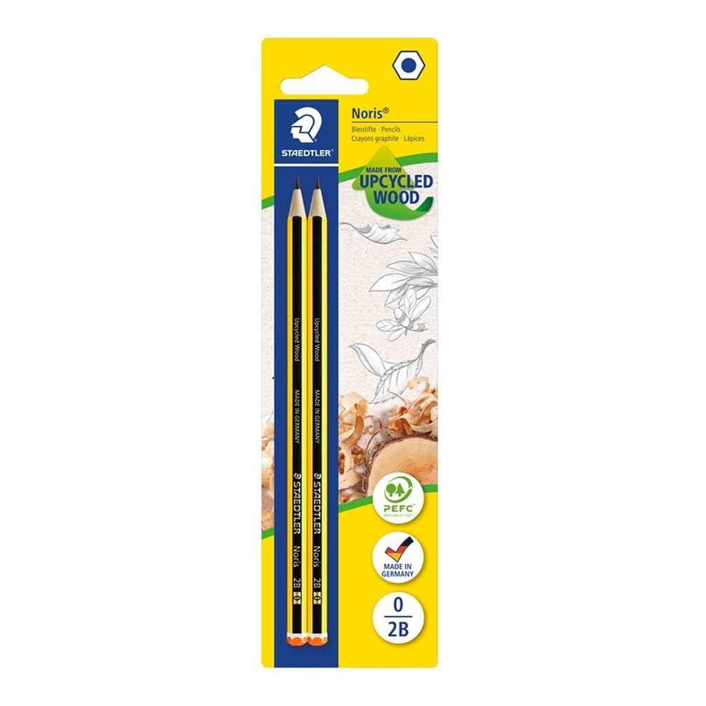 Staedtler Noris Blyant 2B 2/Bk 100% PEFC