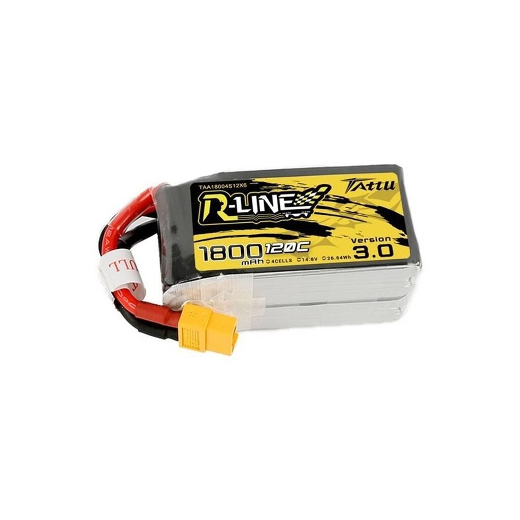 Gens ace &amp;Tattu - 1800 mAh 14.8 V 120C 4S1P XT60 Battery R-Line 3.0