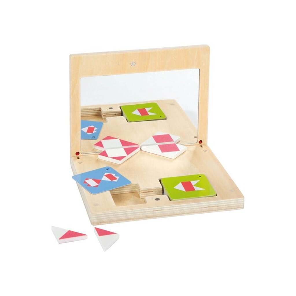 Small Foot Wooden Symmetry Game with Mirror Educational