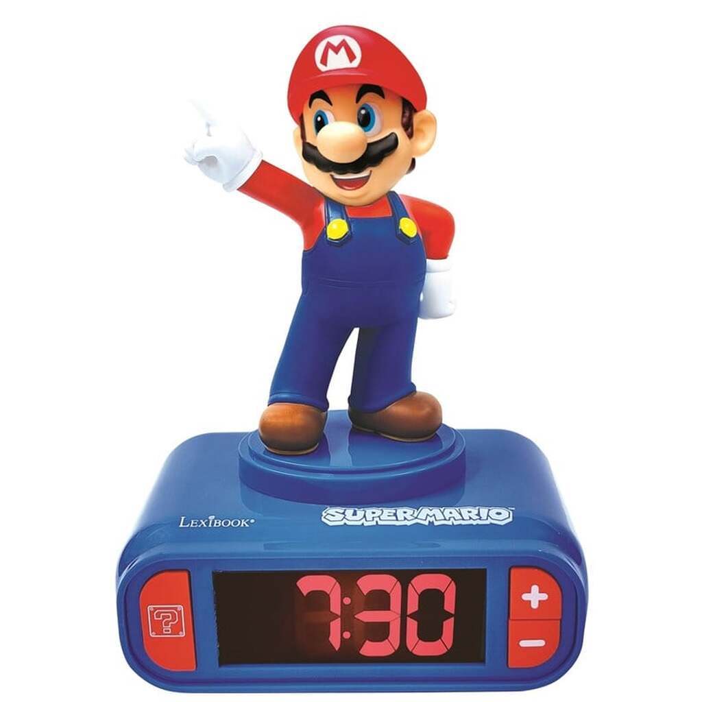 Mario Digitalt vækkeur med 3D Super  figur, lys og lyd.
