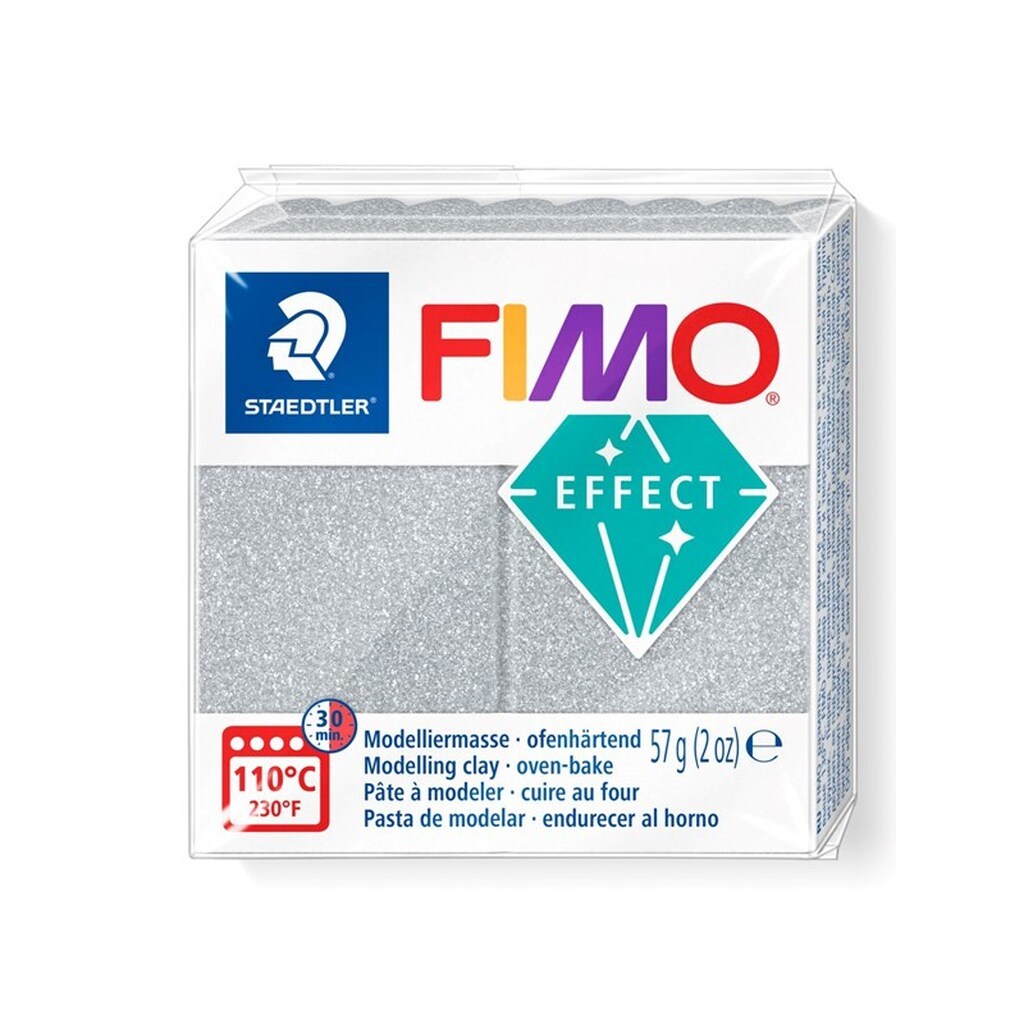 Staedtler FIMO modeller 57g. Glitter Sølv