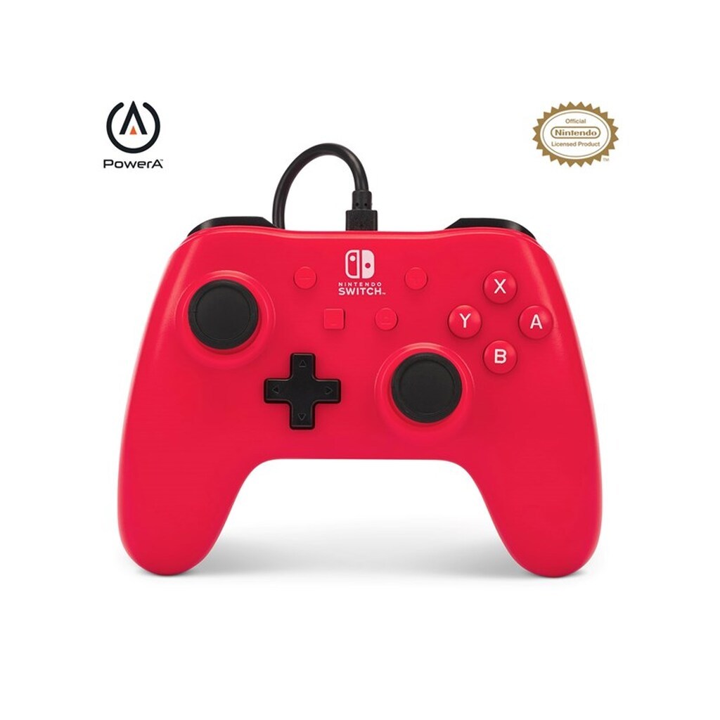 PowerA kablet controller til Nintendo Switch - Raspberry Rød - Wired Controller - Nintendo Switch