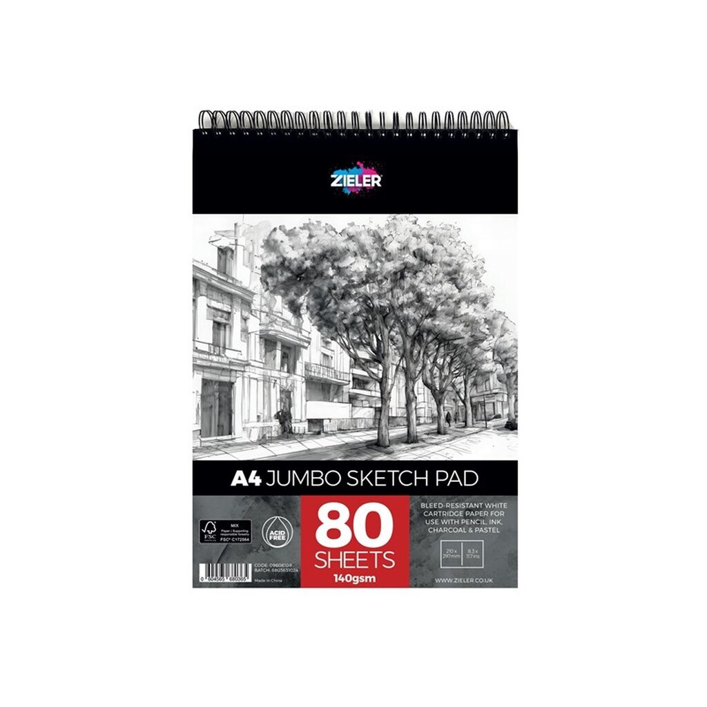 Zieler Skitsebog JUMBO SPIRAL A4 140g.