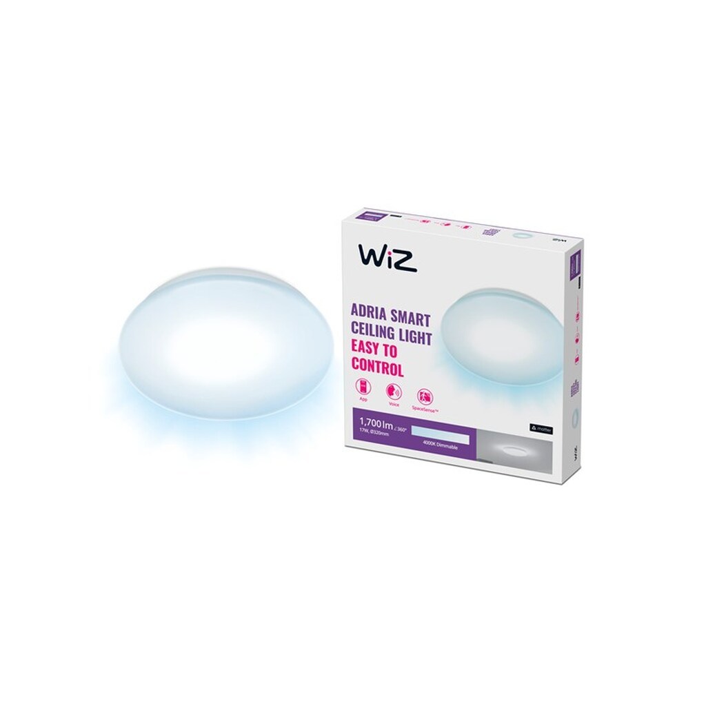 WiZ Adria Smart Loftslampe, 17W, 4000K, Justerbar hvidt &amp; Dæmpet lys