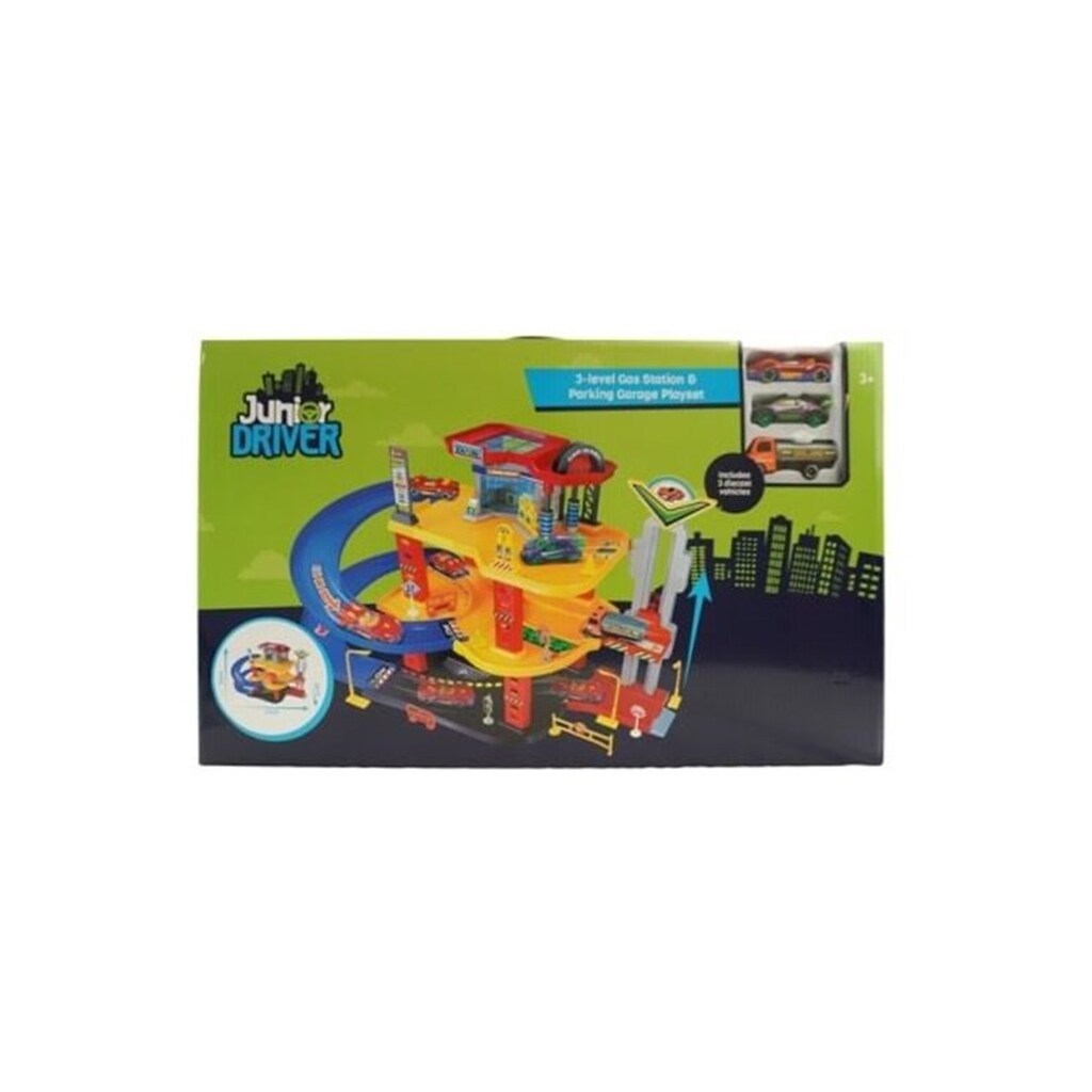 Junior Driver Gas Station Playset with 3 vehicles